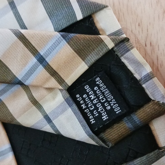 Perry Ellis Portfolio men's tie Blue Cream Green Gray light Peach color 💯 silk - Picture 4 of 4